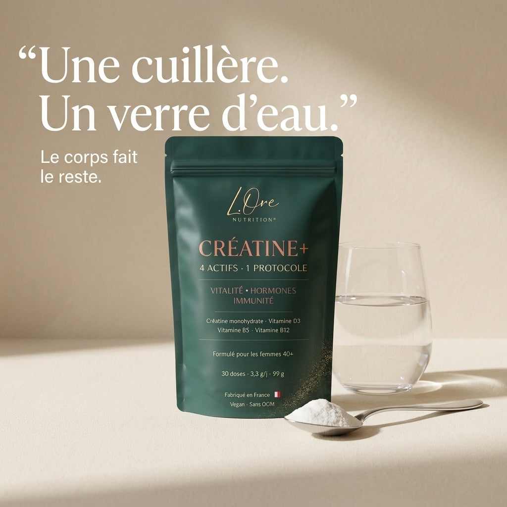 Une dose de CRÉATINE+ et un verre d'eau, le geste quotidien.