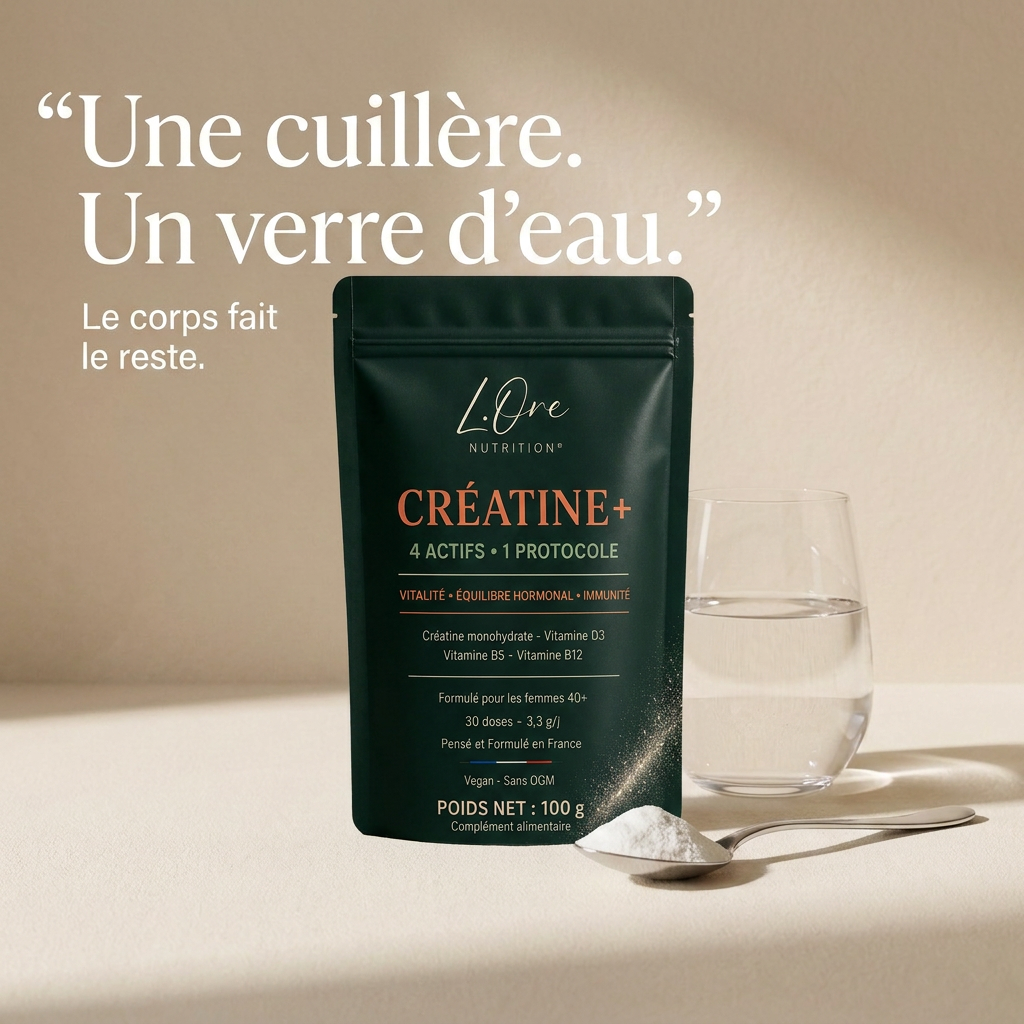 CRÉATINE+, créatine féminine pour la périménopause et la transition hormonale après 40 ans.